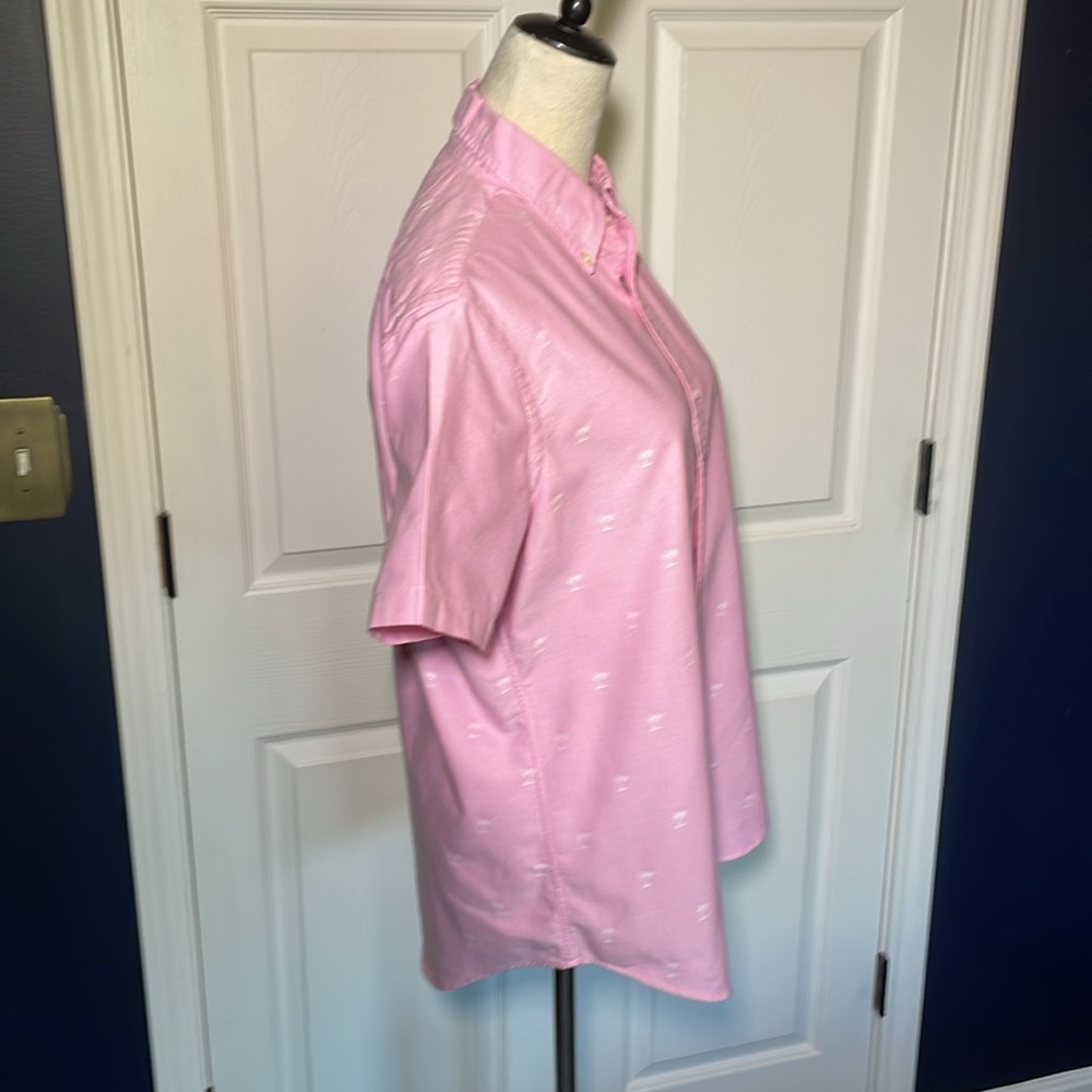 Ralph Lauren 100% Cotton Pink Short Sleeve Button Down Collared Shirt Palm Trees - Picture 4 of 9